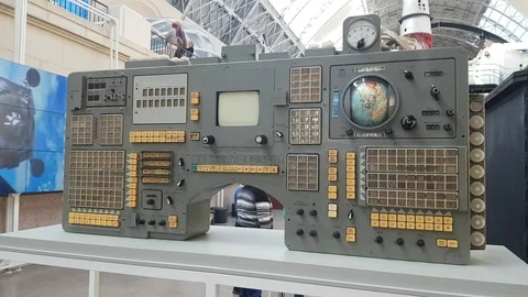 Real control panel from MIR cpace station Stock Footage 88585500