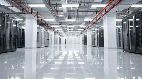 Real Corporate Data Center Server Room Loop Stock Footage 334956754