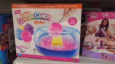 The Real Cotton Candy Maker Retailer Merchandise Toy Stock Footage 227553529