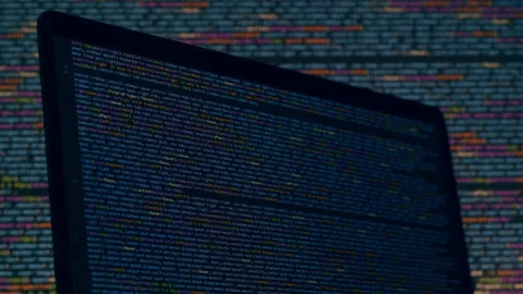 Real CSS code. Front end web development. CSS code on laptop screen. Web design Stock Footage 145032237