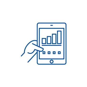 Real data line icon concept. Real data flat vector symbol, sign, outline Ilustración de archivo