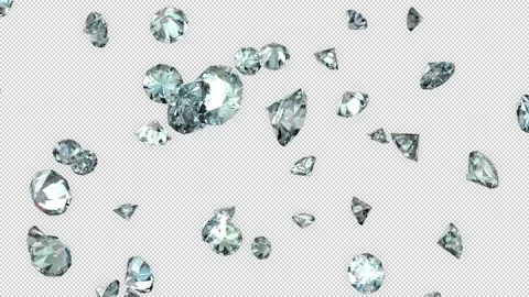 Real diamond falling down video with alpha channel Stock Footage 148528505