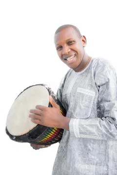 Real djembe player 스톡 사진