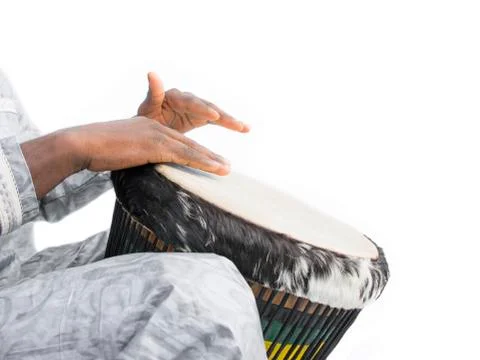 Real djembe player 스톡 사진