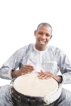 Real djembe player 스톡 사진