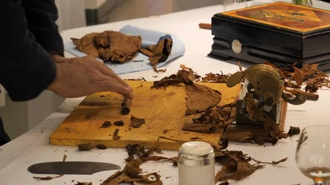 Real drinks and cigars Stock Footage 118615013