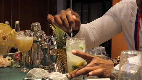 Real drinks and cigars Stock Footage 118615173