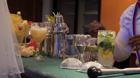 Real drinks and cigars Stock Footage 118615201