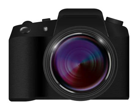 Real dslr camera vector on a white background Stock Illustration