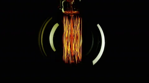 Real Edison light bulb flickering. Video stock 61061651