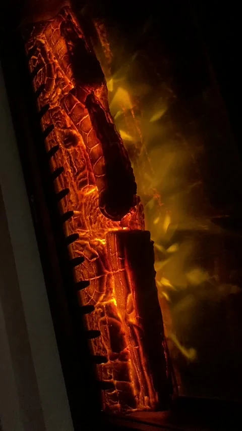 Real electric fireplace effect Stock Footage 262467093