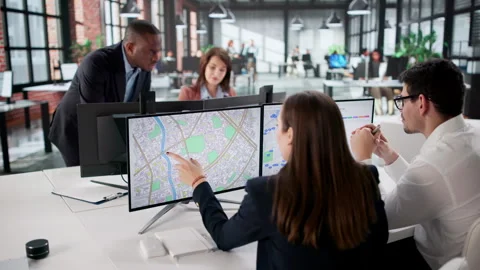 Real Estate Agent Developing Cadastre Map Stock Footage 329298948