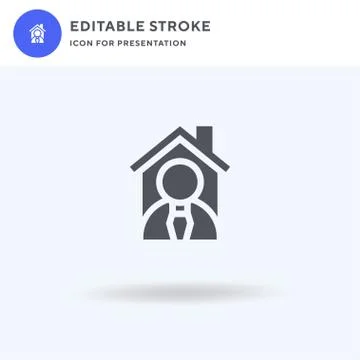 Real Estate Agent icon vector, filled flat sign, solid pictogram isolated on Stock Illustration