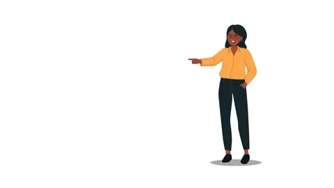 Real Estate Agent Pointing, Flat Animated Character on white background Stock Footage 312205749