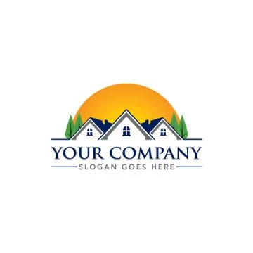 Real Estate Agent Realtor Roofing House Vector Logo Template Stock Illustration