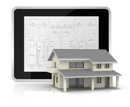 Real estate and computer 스톡 일러스트