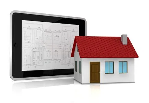 Real estate and computer Stockillustratie