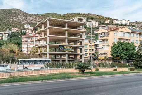 Real estate and infrastructure development in the Kizlar Pinari area of Alany Stock Photos