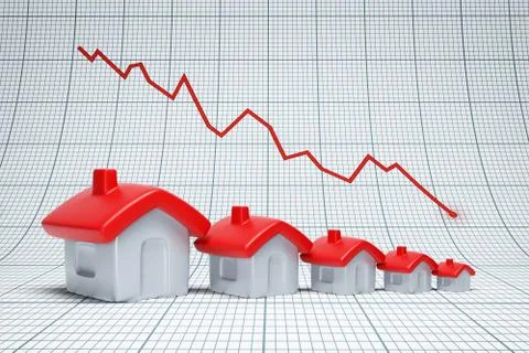 Real estate are falling Stock Illustration
