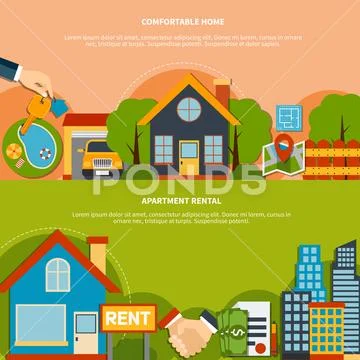 Real Estate Banners Stock Illustration