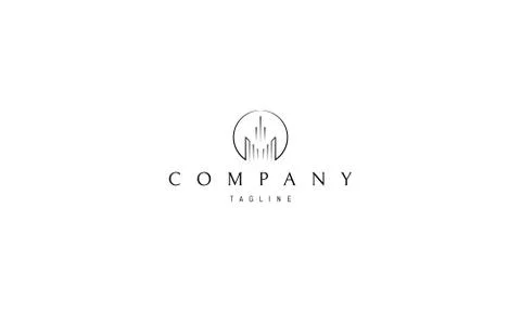 Real Estate Black Abstract vector logo design Stock Illustration