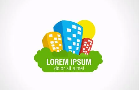 Real estate complex logo design template. architecture abstract icon. Stock Illustration