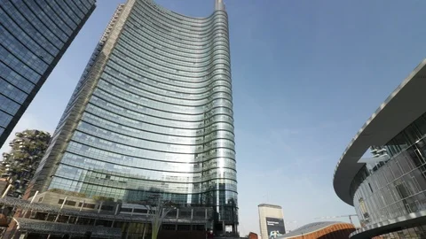 The real estate complex with Unicredit skyscraper. Stock Footage 105061761