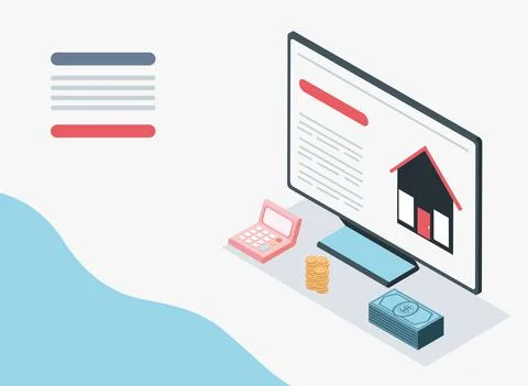 Real estate computer Stock Illustration