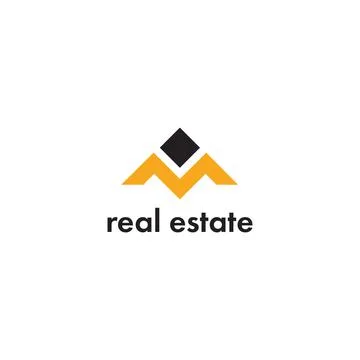 Real estate, construction, constructor logo Template. Initial M Illustrazione stock