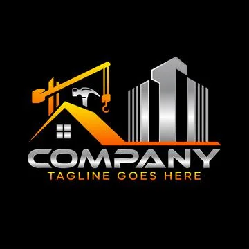 Real-estate constructions logo design template Stock Illustration