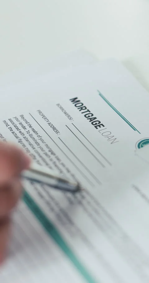 Real estate, contract or hands in office with reading, title deed or info Stock Footage 325987480