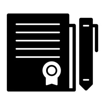 Real estate contract simple vector icon. Black and white illustration of Ilustración de archivo