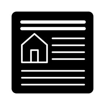 Real estate contract simple vector icon. Black and white illustration of Ilustración de archivo