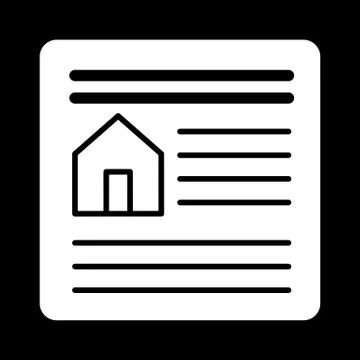 Real estate contract simple vector icon. Black and white illustration of Stock Illustration