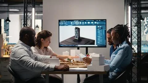 Real estate developers gather to present master plans for apartment construction Stockfoto's