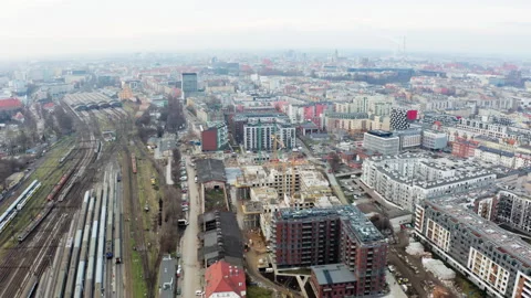 Real Estate Developers Shaping a Polish City Center Stock Footage 315951229