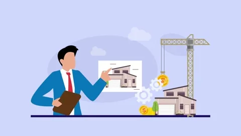 Real Estate Development and Housing Construction Investment Concept with Ar.. Stock Footage 337954758