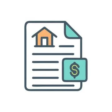 Real estate document with dollar sign and house icon Stock Illustration