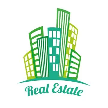 Real estate edifices and residential towers Ilustración de archivo