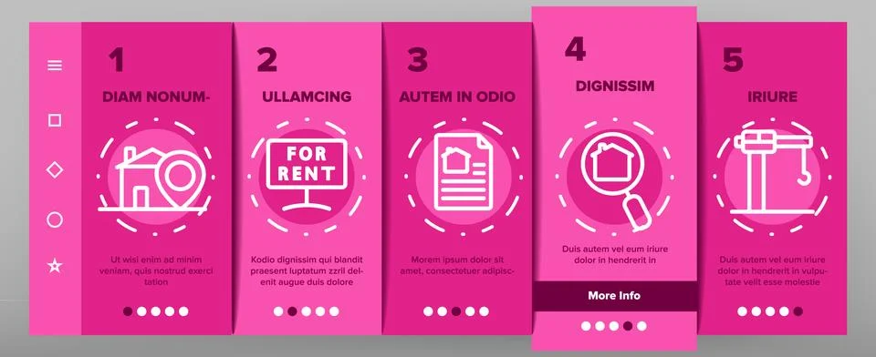 Real Estate Elements Vector Onboarding Illustrazione stock