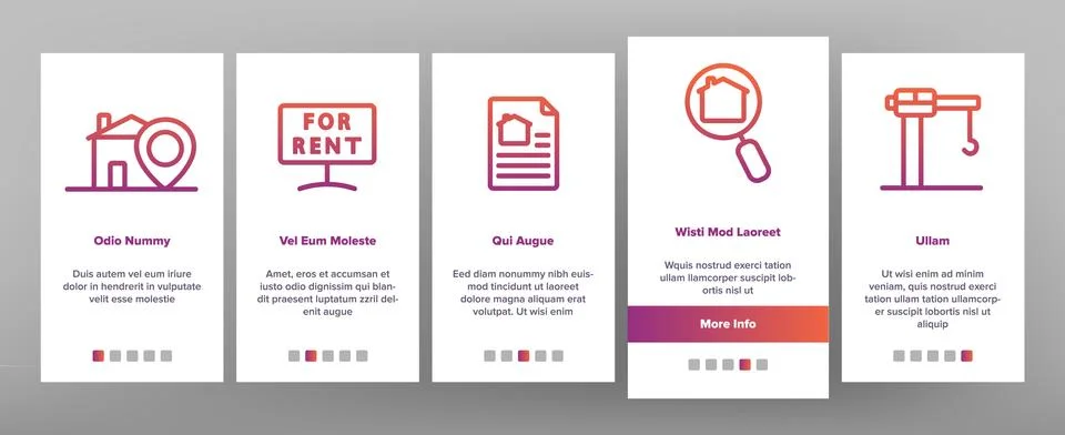 Real Estate Elements Vector Onboarding Ilustración de archivo