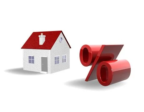 Real estate falling prices 3d Stock Illustration