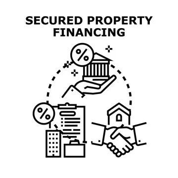 Real estate financing agreement process for secured property loan Illustrazione stock