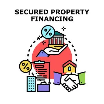 Real estate financing agreement process for secured property loan Illustrazione stock