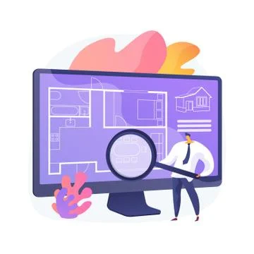 Real estate floor plan abstract concept vector illustration. Stock Illustration