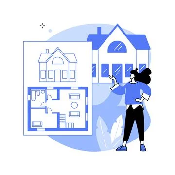 Real estate floor plan abstract concept vector illustration. Stock Illustration
