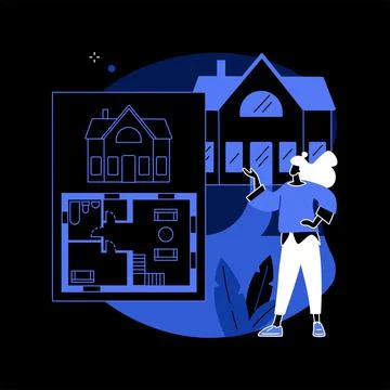 Real estate floor plan abstract concept vector illustration. Stock Illustration