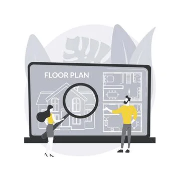 Real estate floor plan abstract concept vector illustration. Stock Illustration