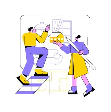 Real estate floor plan abstract concept vector illustration. Stock Illustration