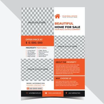 Real Estate Flyer Design Template for your business or service Stock Illustration